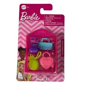 Barbie Doll Handbag Pack Purse Set 2 Micro Collection Accessories Pink Heart